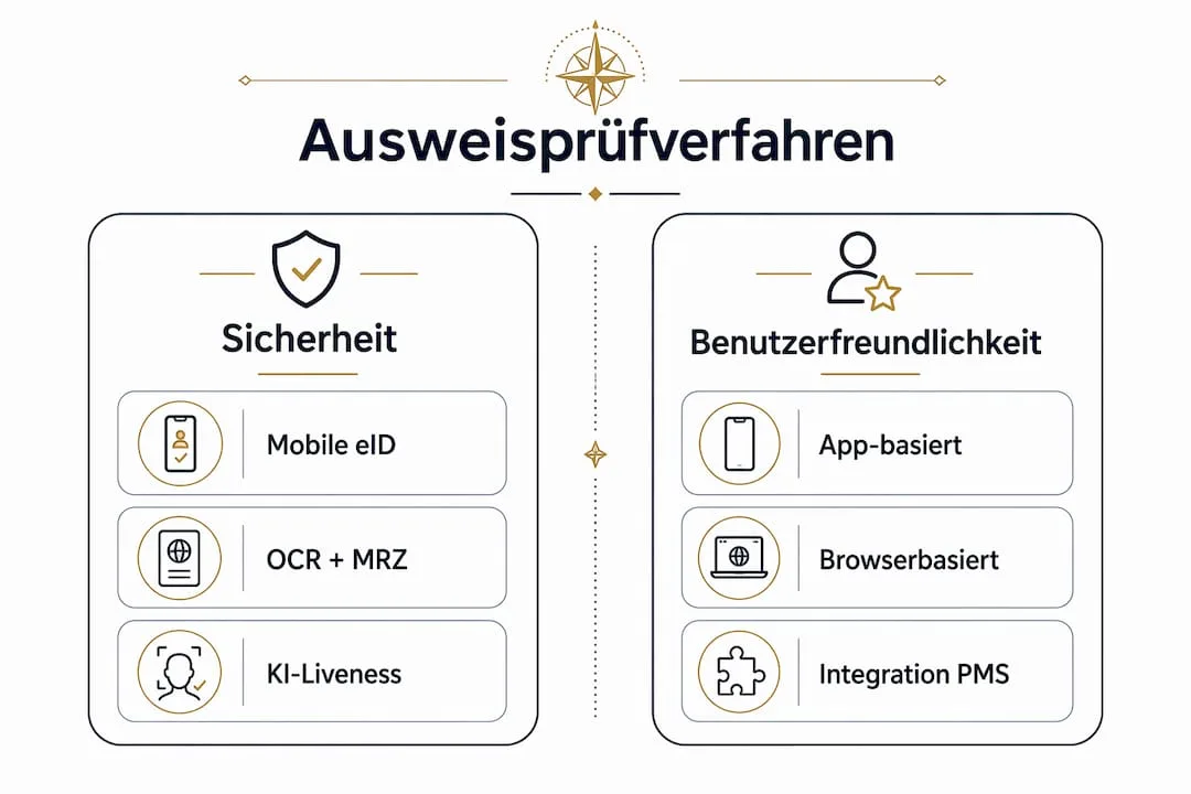 Die Infografik bietet einen übersichtlichen Vergleich verschiedener Methoden zur Identitätsprüfung.