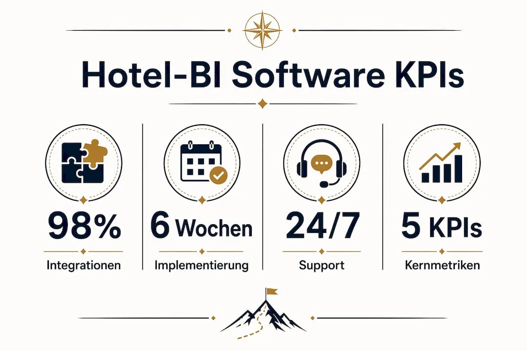 Übersichtliche Infografik: Wie schneiden die wichtigsten Kennzahlen im Hotel-Business Intelligence-Vergleich ab?